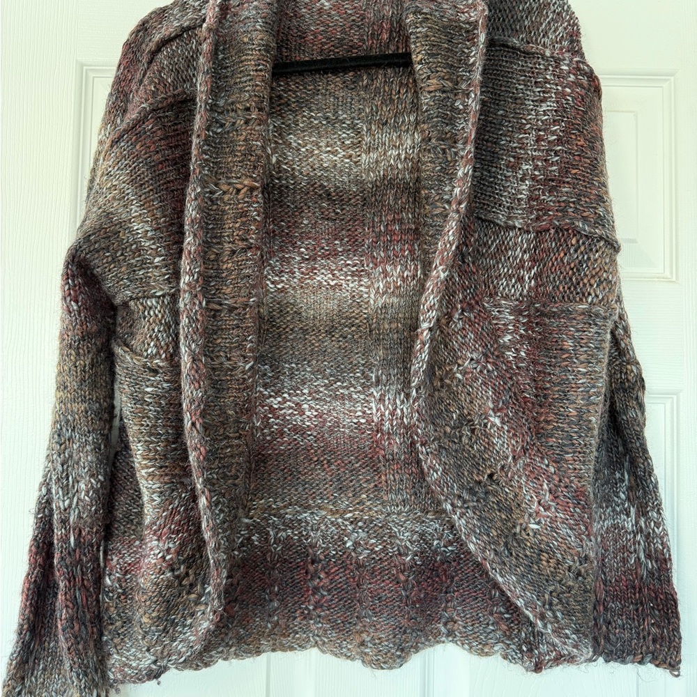 Prana Cozy Gray and Purple Cardigan Sweater